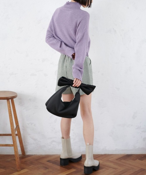 FREE'S MART(フリーズマート)の「4者混鹿の子ショート丈タートルネックニット(ニット/セーター・レディース・ブルー/ブラック/パープル/ホワイト・FREE)」の14枚目の写真