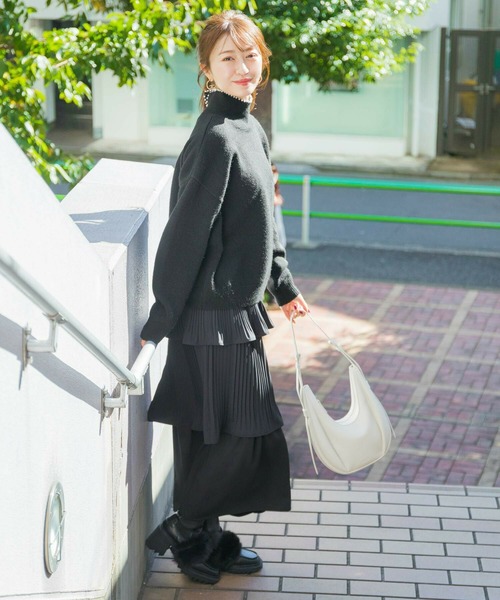 ADEAM アディアム プリズムローズ スカート ティアード プリーツ ブラック ADEAM アディアム プリズムローズ スカート ティアード プリーツ