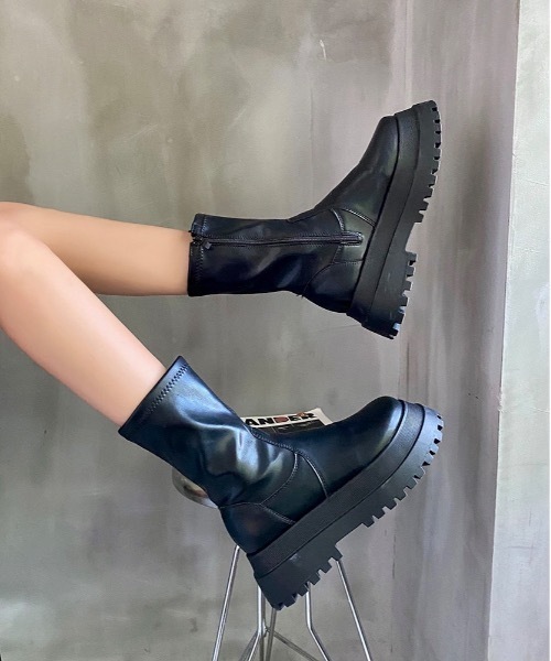 Burner（バーナー）の「【OKUOKU Recommend Select】厚底 アンクル ブーツ oku-shoes-626860130091-42 U（ブーツ・レディース・A/B・40/36/38）」の2枚目の写真