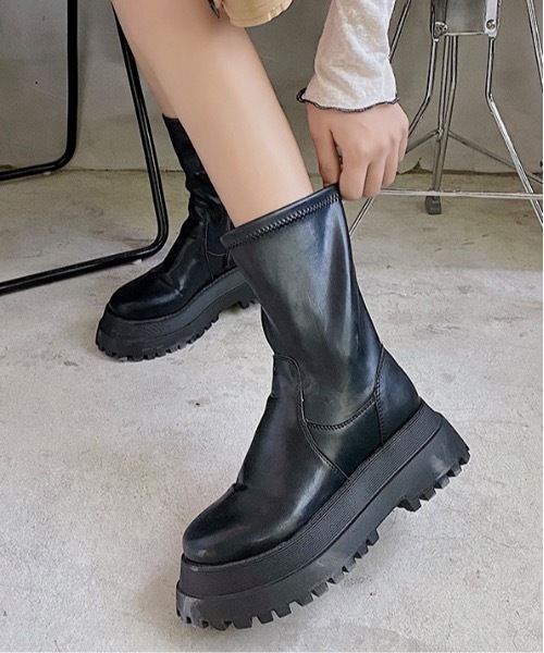 Burner（バーナー）の「【OKUOKU Recommend Select】厚底 アンクル ブーツ oku-shoes-626860130091-42 U（ブーツ・レディース・A/B・40/36/38）」の9枚目の写真