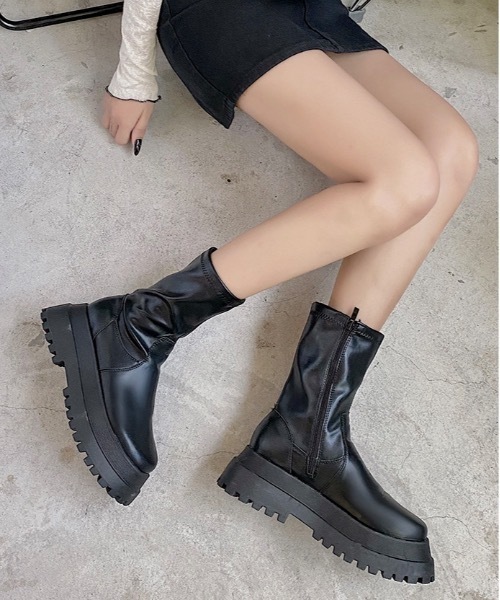 Burner（バーナー）の「【OKUOKU Recommend Select】厚底 アンクル ブーツ oku-shoes-626860130091-42 U（ブーツ・レディース・A/B・40/36/38）」の10枚目の写真