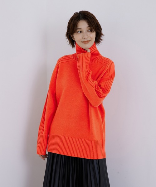 Jayro（ジャイロ）の「袖リブ切り替えハイネックニットプルオーバー（ニット/セーター・レディース・オレンジ/ミント/ホワイト/ブルー/ブラック・M）」の20枚目の写真