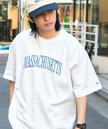 CONVERSE/コンバース ロゴ刺繍 オーバーサイズラグラン半袖Tシャツ