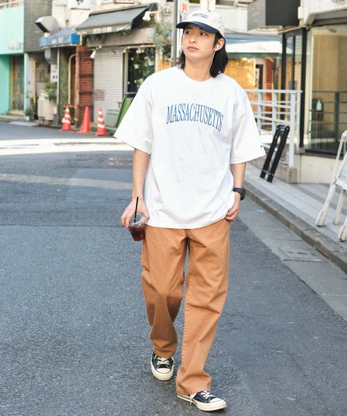 CONVERSE(コンバース)の「CONVERSE/コンバース ロゴ刺繍 オーバーサイズラグラン半袖Tシャツ(Tシャツ/カットソー・メンズ・ホワイト/グリーン/オートミール/グレー系/グリーン系/ブラック/ブラック系/ホワイト系・M/L)」の21枚目の写真