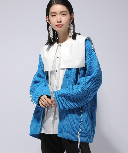 テープステッチラインニットカーディガン HARE ハレ トップス