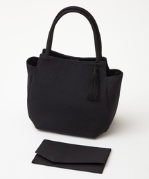 【喪服・礼服用】通しマチソフトブラックフォーマルバッグ2点セット(バッグ・袱紗)