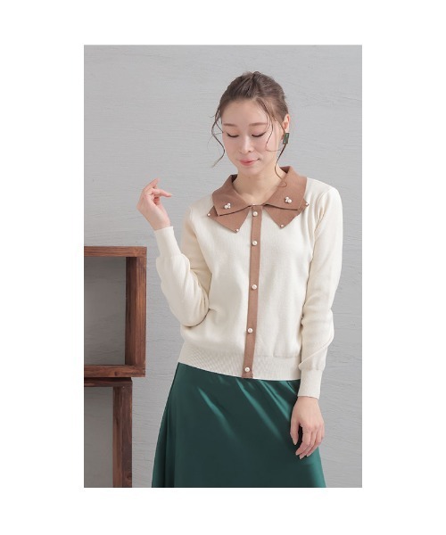 Sawa a la mode(サワアラモード)の「パールが煌めくロマンティックニット(ニット/セーター・レディース・レッド/ベージュ・FREE)」の16枚目の写真