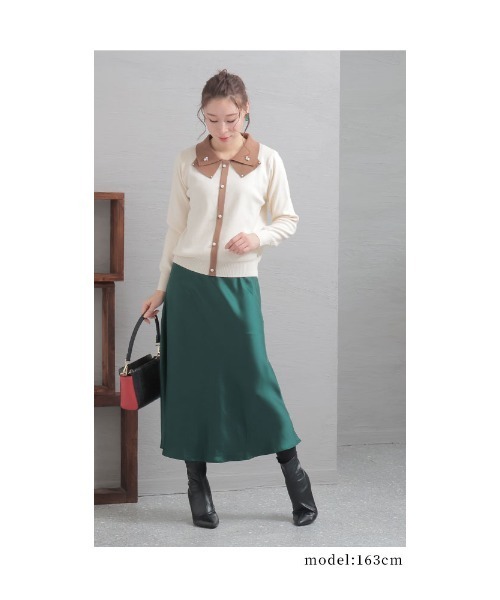 Sawa a la mode(サワアラモード)の「パールが煌めくロマンティックニット(ニット/セーター・レディース・レッド/ベージュ・FREE)」の22枚目の写真