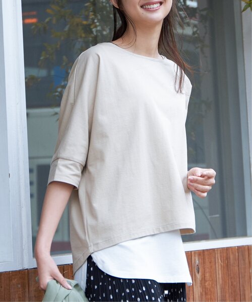 ikka（イッカ）の「梨地ジョーゼットプルオーバー（Tシャツ/カットソー・レディース・ベージュ/ブルー/ブラック/レッド/オリーブ/オフホワイト・M/L/S）」の4枚目の写真