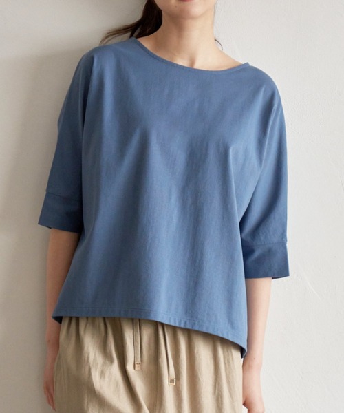 ikka（イッカ）の「梨地ジョーゼットプルオーバー（Tシャツ/カットソー・レディース・ベージュ/ブルー/ブラック/レッド/オリーブ/オフホワイト・M/L/S）」の6枚目の写真