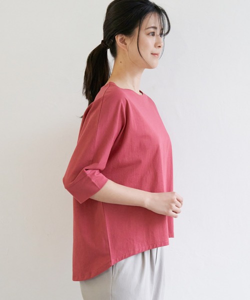 ikka（イッカ）の「梨地ジョーゼットプルオーバー（Tシャツ/カットソー・レディース・ベージュ/ブルー/ブラック/レッド/オリーブ/オフホワイト・M/L/S）」の21枚目の写真