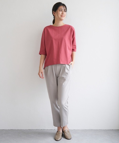 ikka（イッカ）の「梨地ジョーゼットプルオーバー（Tシャツ/カットソー・レディース・ベージュ/ブルー/ブラック/レッド/オリーブ/オフホワイト・M/L/S）」の17枚目の写真