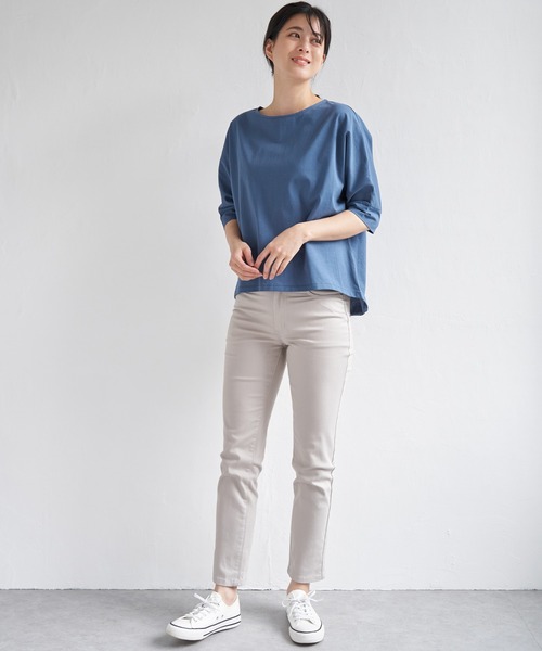 ikka（イッカ）の「梨地ジョーゼットプルオーバー（Tシャツ/カットソー・レディース・ベージュ/ブルー/ブラック/レッド/オリーブ/オフホワイト・M/L/S）」の15枚目の写真