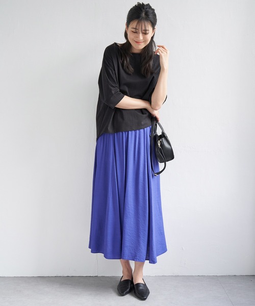 ikka（イッカ）の「梨地ジョーゼットプルオーバー（Tシャツ/カットソー・レディース・ベージュ/ブルー/ブラック/レッド/オリーブ/オフホワイト・M/L/S）」の10枚目の写真