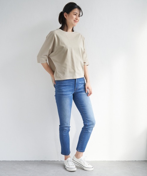 ikka（イッカ）の「梨地ジョーゼットプルオーバー（Tシャツ/カットソー・レディース・ベージュ/ブルー/ブラック/レッド/オリーブ/オフホワイト・M/L/S）」の11枚目の写真