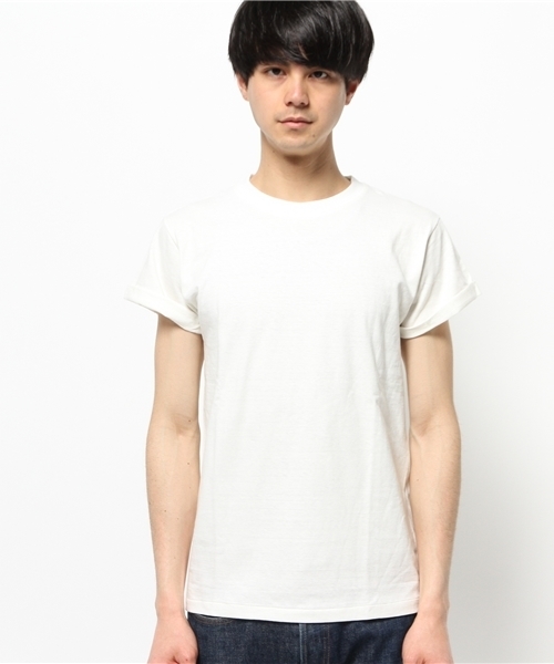 OUTLET（アウトレット）の「【BLOOM&BRANCH】MAN50sロールTクルー（Tシャツ/カットソー・メンズ・ホワイト・MEDIUM）」の2枚目の写真