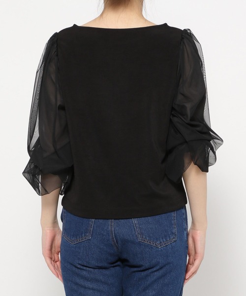 mysty woman（ミスティウーマン）の「シアータックスリーブプルオーバー 190304（Tシャツ/カットソー・レディース・オフホワイト/ライトベージュ/ブラック・FREE）」の10枚目の写真