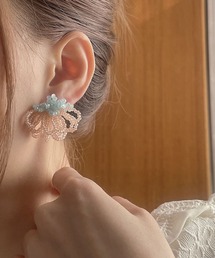 クラゲフラワービーズピアス
