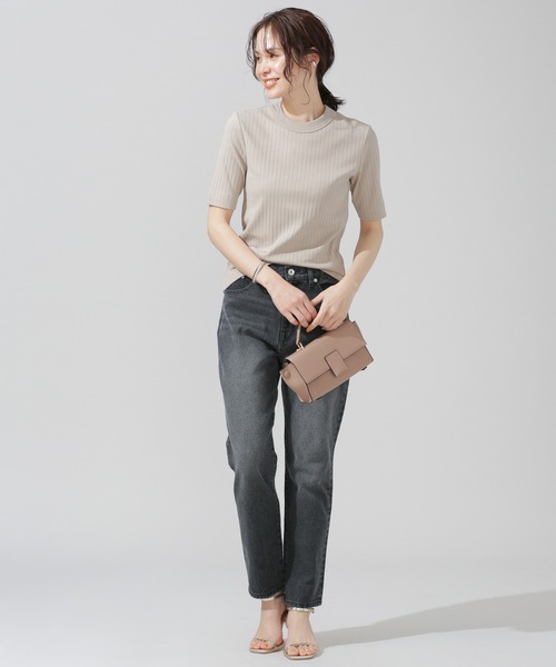 AntiSoaked汗染み防止クルーネックリブTシャツ