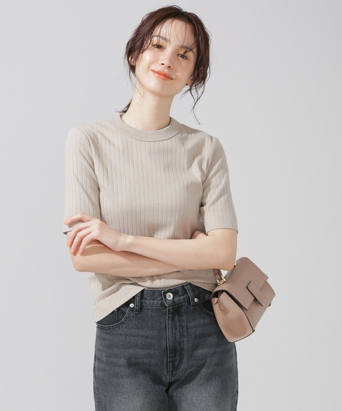 AntiSoaked汗染み防止クルーネックリブTシャツ