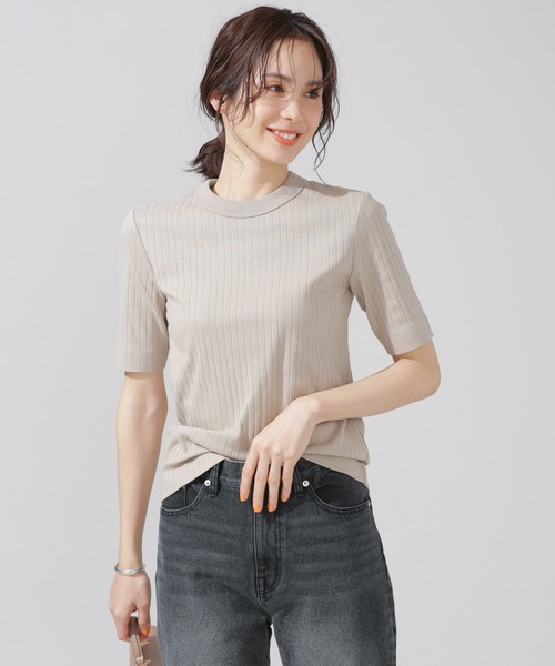 AntiSoaked汗染み防止クルーネックリブTシャツ