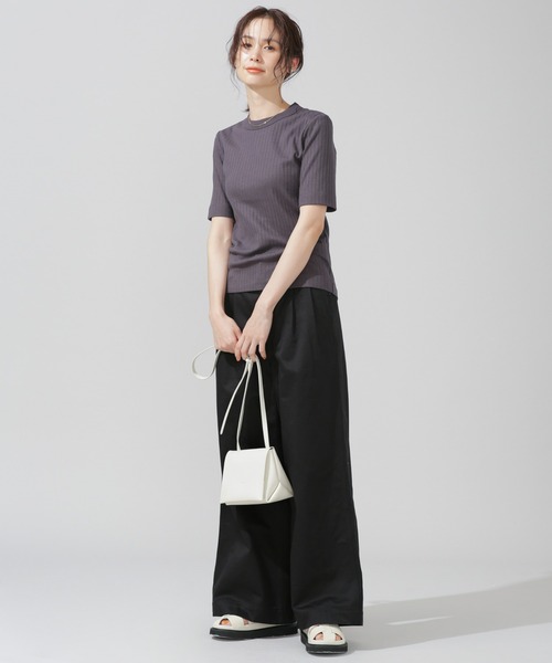 AntiSoaked汗染み防止クルーネックリブTシャツ