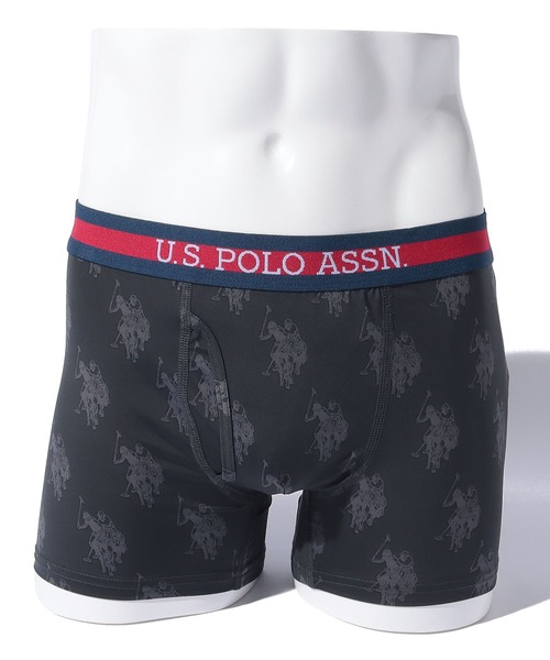 U.S. POLO ASSN.(ユーエスポロアッスン)の「U.S. POLO ASSN. ロゴ総柄アンダー(ボクサーパンツ・メンズ・ブラック/ブルー・L/M/LL)」の4枚目の写真