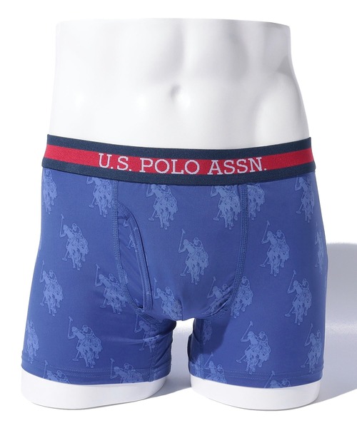 U.S. POLO ASSN.(ユーエスポロアッスン)の「U.S. POLO ASSN. ロゴ総柄アンダー(ボクサーパンツ・メンズ・ブラック/ブルー・L/M/LL)」の5枚目の写真