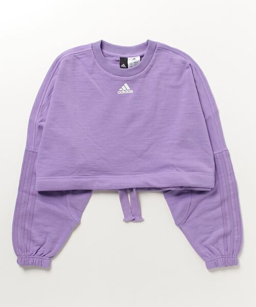 adidas(アディダス)の「アディダス adidas ダンス クロップ バーサタイル スウェット(スウェット・レディース・ホワイト/ラベンダー・L/M)」の2枚目の写真