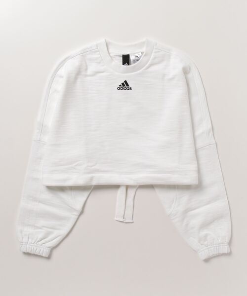 adidas(アディダス)の「アディダス adidas ダンス クロップ バーサタイル スウェット(スウェット・レディース・ホワイト/ラベンダー・L/M)」の1枚目の写真