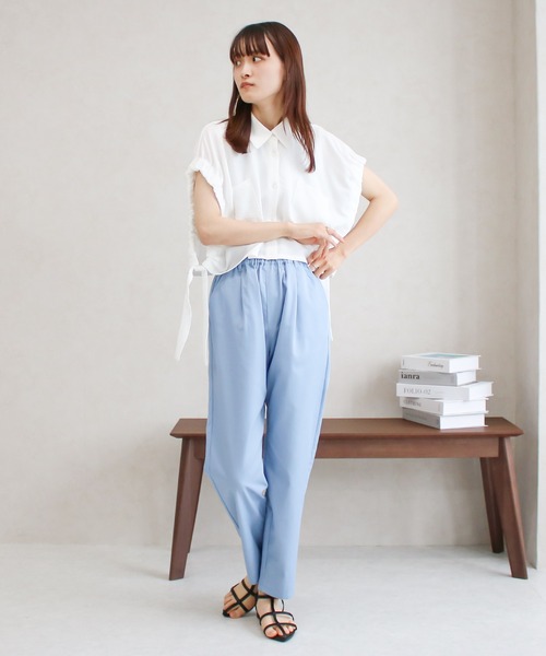 Social GIRL(ソーシャルガール)の「リボンレイヤード風ブラウス(シャツ/ブラウス・レディース・ブラック/ブルー/オフホワイト・M)」の18枚目の写真