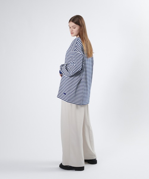 ONCILY(オンシェリー)の「LOOSE BORDER LONG T-SHIRT / ルーズボーダーロンT(Tシャツ/カットソー・メンズ・ブルー/ブラック/ダークブラウン・LARGE/MEDIUM)」の21枚目の写真