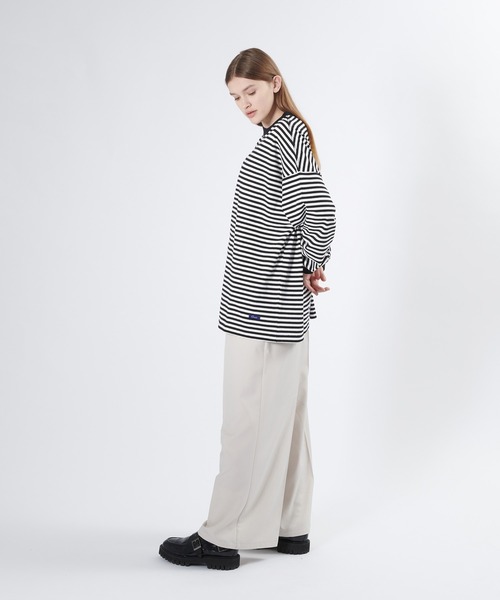 ONCILY(オンシェリー)の「LOOSE BORDER LONG T-SHIRT / ルーズボーダーロンT(Tシャツ/カットソー・メンズ・ブルー/ブラック/ダークブラウン・LARGE/MEDIUM)」の6枚目の写真