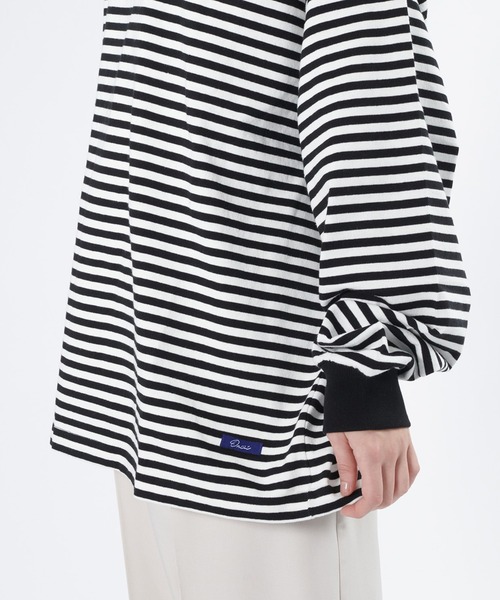 ONCILY(オンシェリー)の「LOOSE BORDER LONG T-SHIRT / ルーズボーダーロンT(Tシャツ/カットソー・メンズ・ブルー/ブラック/ダークブラウン・LARGE/MEDIUM)」の12枚目の写真