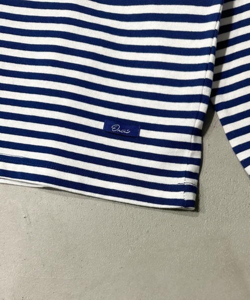 ONCILY(オンシェリー)の「LOOSE BORDER LONG T-SHIRT / ルーズボーダーロンT(Tシャツ/カットソー・メンズ・ブルー/ブラック/ダークブラウン・LARGE/MEDIUM)」の22枚目の写真