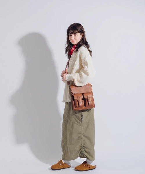 MUHET（ミュエータ）の「ワッフルヘンリーネックロンT（Tシャツ/カットソー・レディース・グリーン/杢グレー/アイボリー・MEDIUM/X-LARGE）」の18枚目の写真