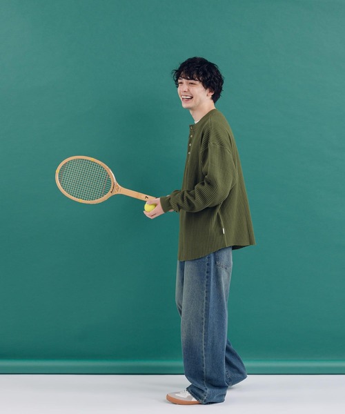 MUHET（ミュエータ）の「ワッフルヘンリーネックロンT（Tシャツ/カットソー・レディース・グリーン/杢グレー/アイボリー・MEDIUM/X-LARGE）」の14枚目の写真