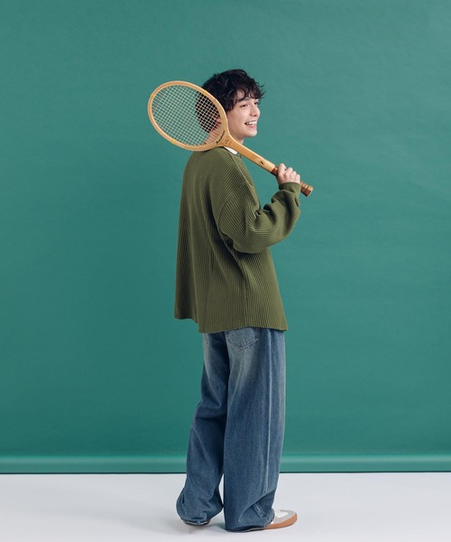 MUHET（ミュエータ）の「ワッフルヘンリーネックロンT（Tシャツ/カットソー・レディース・グリーン/杢グレー/アイボリー・MEDIUM/X-LARGE）」の15枚目の写真