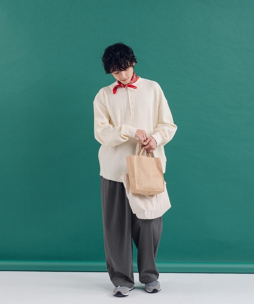 MUHET（ミュエータ）の「ワッフルヘンリーネックロンT（Tシャツ