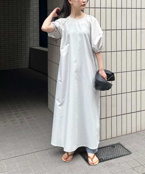 feepur(フェピュール)の「【TALLサイズあり】ランタンスリーブAライン2wayワンピース(ワンピース・レディース・アイボリー/ブラック/オリーブ・MEDIUM/TALL)」の9枚目の写真