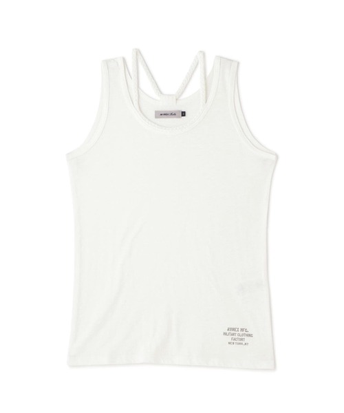 AVIREX（アヴィレックス）の「ブレード タンクトップ/BRAID TANK TOP（タンクトップ・レディース・オレンジ/ブルー/イエロー/ブラック/ホワイト系2/その他18/ピンク/ライム/オリーブ系/ブラック系その他3/ライトグリーン/ミント/ラベンダー・L/S/M）」の2枚目の写真