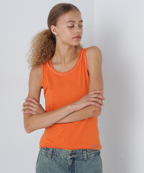 AVIREX（アヴィレックス）の「ブレード タンクトップ/BRAID TANK TOP（タンクトップ・レディース・オレンジ/ブルー/イエロー/ブラック/ホワイト系2/その他18/ピンク/ライム/オリーブ系/ブラック系その他3/ライトグリーン/ミント/ラベンダー・L/S/M）」の12枚目の写真