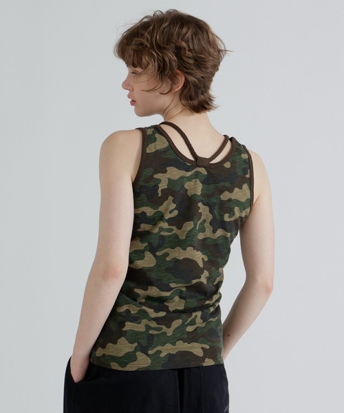 AVIREX（アヴィレックス）の「ブレード タンクトップ/BRAID TANK TOP（タンクトップ・レディース・オレンジ/ブルー/イエロー/ブラック/ホワイト系2/その他18/ピンク/ライム/オリーブ系/ブラック系その他3/ライトグリーン/ミント/ラベンダー/カモフラージュ・L/S/M）」の13枚目の写真