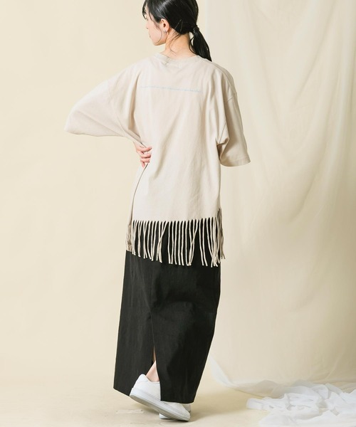 Boutique Ordinary（ブティークオーディナリー）の「ＣフリンジＣＨ５分袖カットソー（Tシャツ/カットソー・レディース・ベージュ/ブラック・FREE）」の13枚目の写真