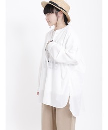 Samansa Mos2 | ビックシルエットバンドカラーシャツ(シャツ/ブラウス)