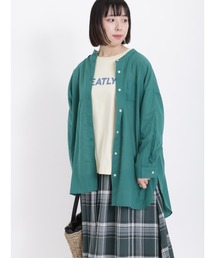 Samansa Mos2 | ビックシルエットバンドカラーシャツ(シャツ/ブラウス)