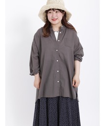 Samansa Mos2 | ビックシルエットバンドカラーシャツ(シャツ/ブラウス)