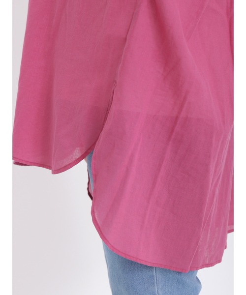 Samansa Mos2（サマンサ モスモス）の「ビックシルエットバンドカラーシャツ（シャツ/ブラウス・レディース・グリーン/オフホワイト/ピンク/ベージュ/チャコール・ﾌﾘ-）」の16枚目の写真