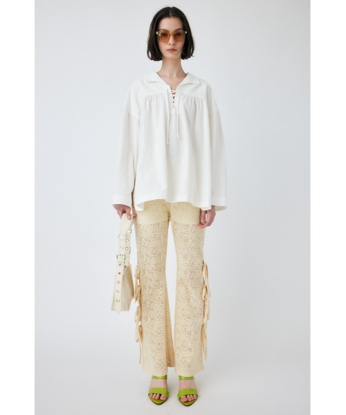MOUSSY SIDE RIBBON LACE パンツ ブラック MOUSSY（マウジー）の「SIDE RIBBON LACE パンツ（その他パンツ
