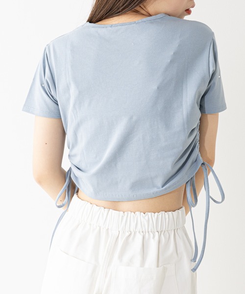 Chico（チコ）の「ラインストーン付サイドドロストチビT（Tシャツ/カットソー・レディース・ブラック/ブルー/グレー/ホワイト/ホワイト系その他2・FREE）」の15枚目の写真